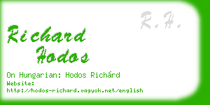 richard hodos business card
