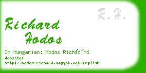 richard hodos business card